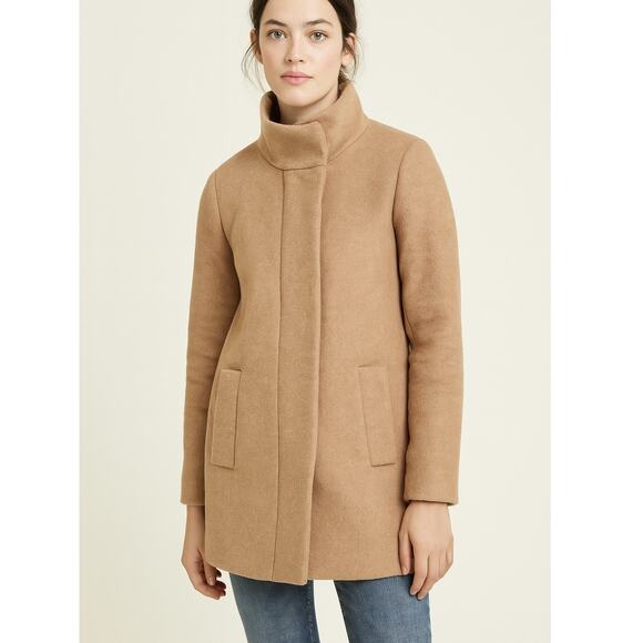 J Crew Factory City Coat Wool Blend Camel - Picture 1 of 8